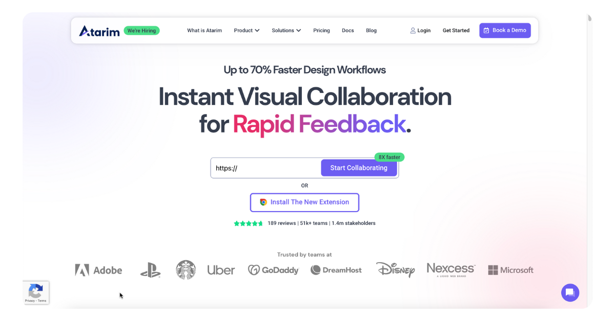 Atarim creative review tool interface for streamlined visual feedback and collaboration.