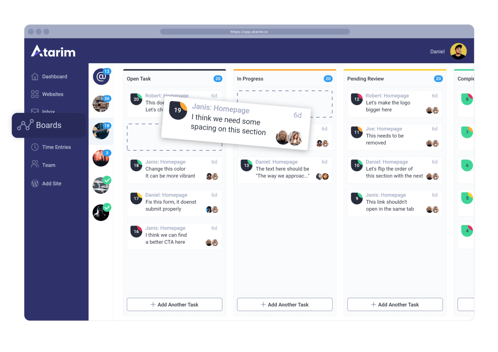 atarim kanban board example