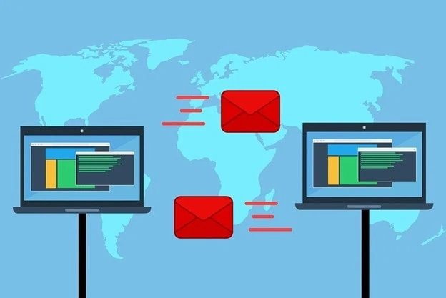 graphic showing how email works
