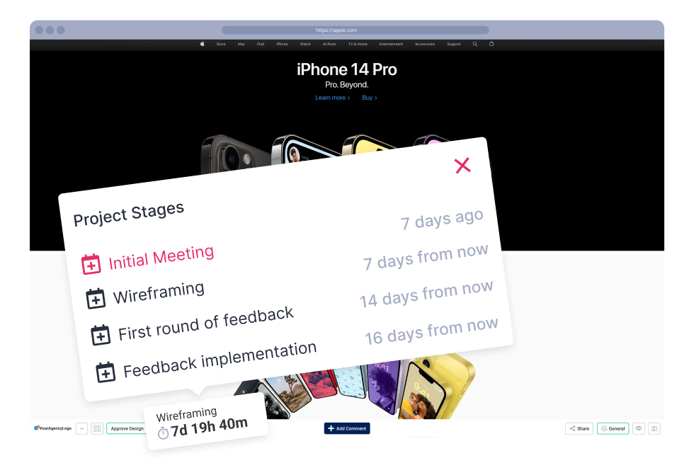 stages and milestones inside Atarim