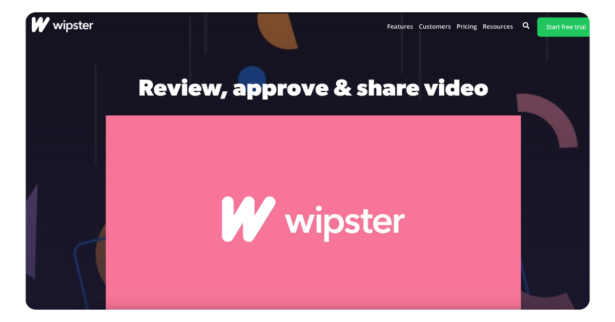 Wipster creative review tool interface for video production and frame-specific feedback.